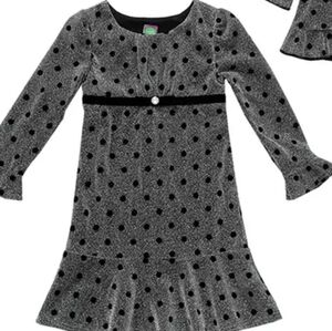 Dolly & Me dress, silver dress with black polka dots, no tags,
